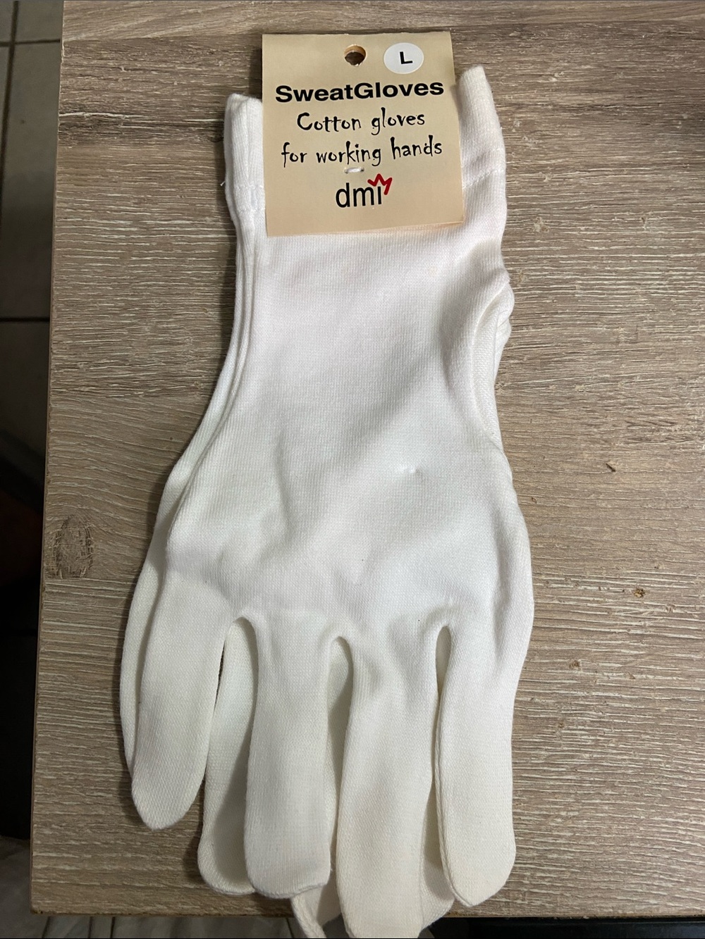 Dmi White Cotton Sweat Gloves - Full Finger Work Gloves